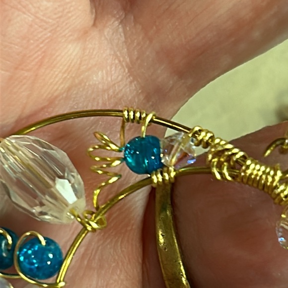 Wire-wrapped Beaded Beautiful Moon/Sun Pendant - Picture 7 of 8